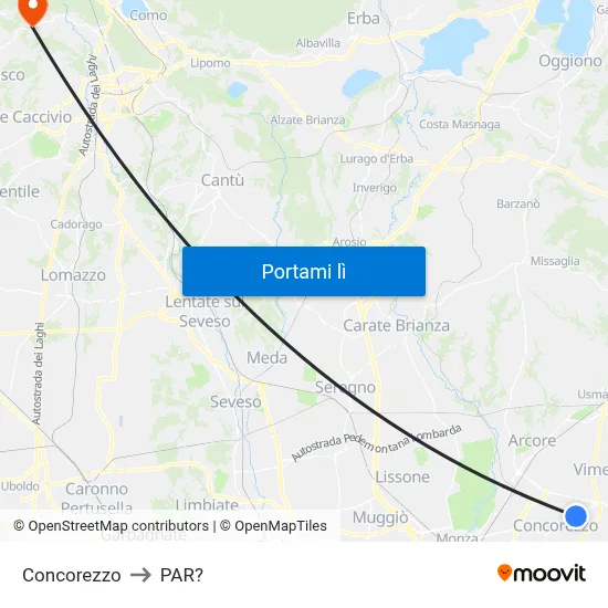 Concorezzo to PAR? map