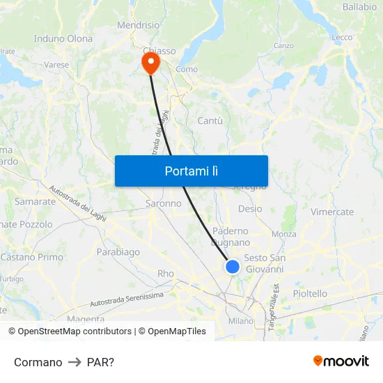 Cormano to PAR? map