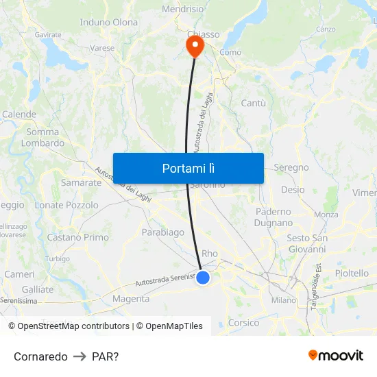 Cornaredo to PAR? map