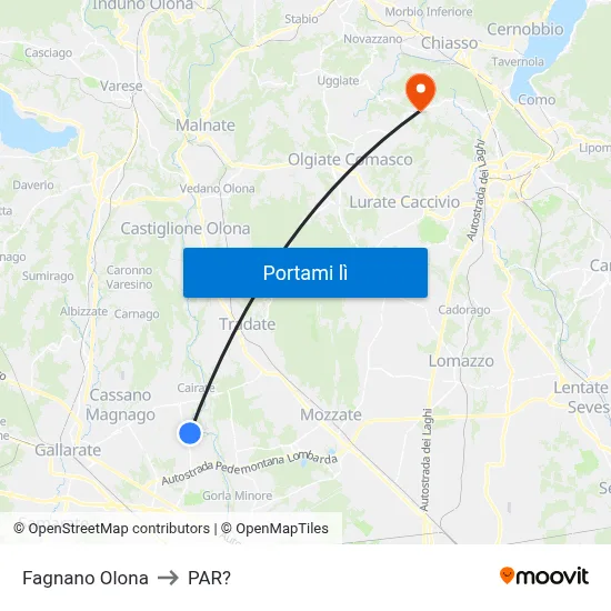 Fagnano Olona to PAR? map