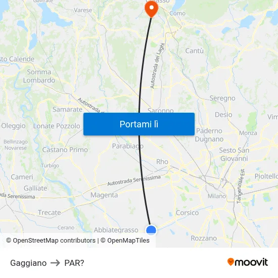 Gaggiano to PAR? map