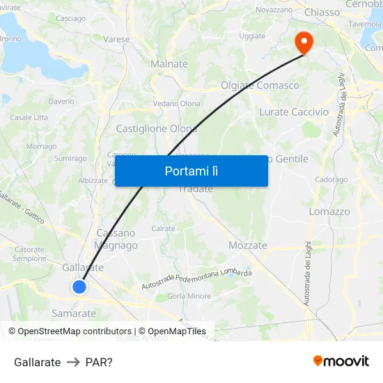 Gallarate to PAR? map