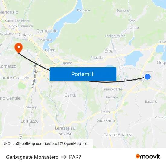 Garbagnate Monastero to PAR? map