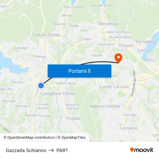Gazzada Schianno to PAR? map