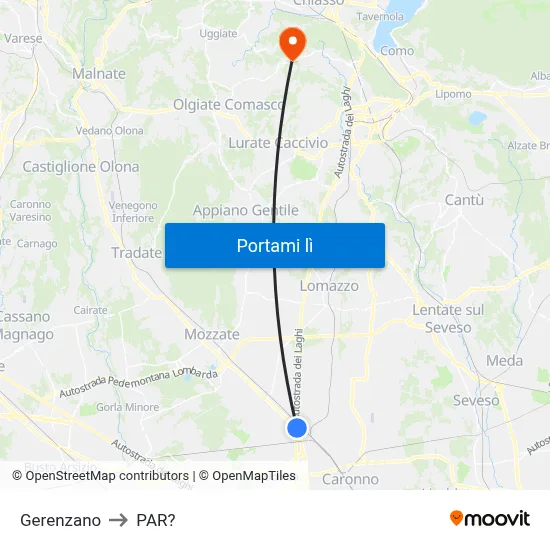 Gerenzano to PAR? map