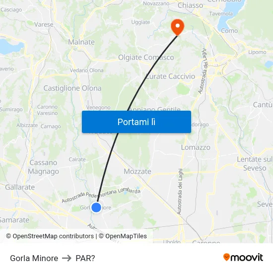 Gorla Minore to PAR? map