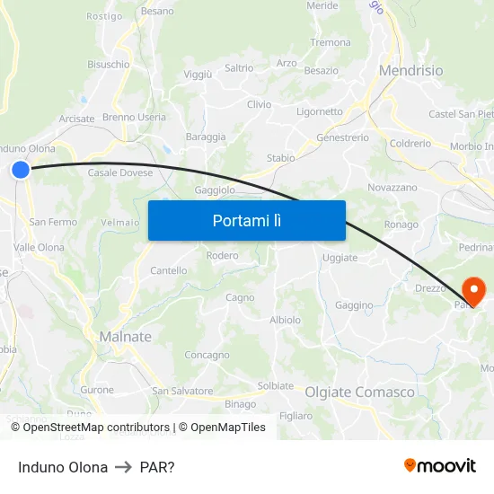 Induno Olona to PAR? map