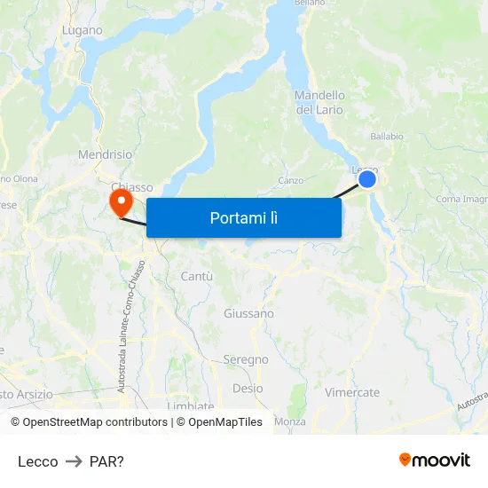 Lecco to PAR? map