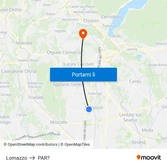 Lomazzo to PAR? map