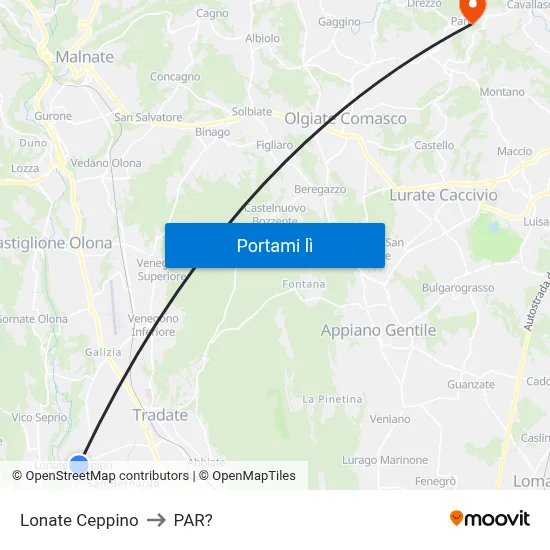 Lonate Ceppino to PAR? map