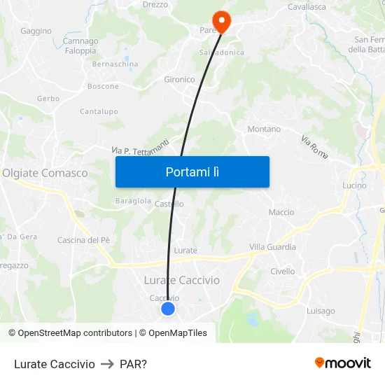 Lurate Caccivio to PAR? map