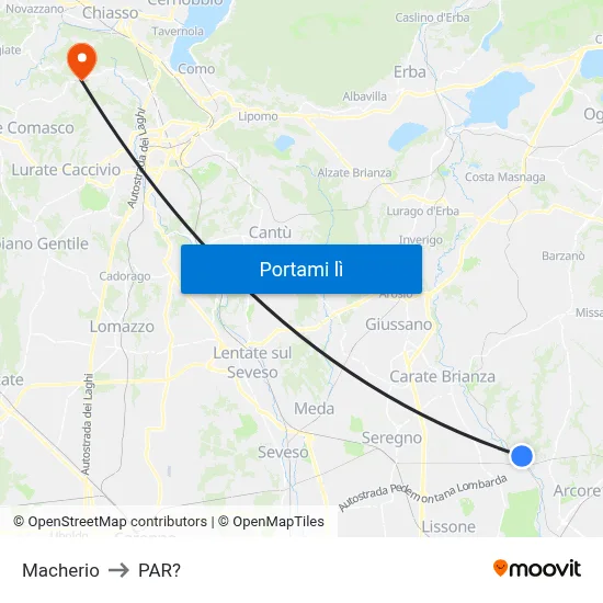 Macherio to PAR? map