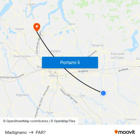 Madignano to PAR? map