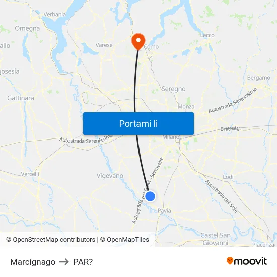 Marcignago to PAR? map