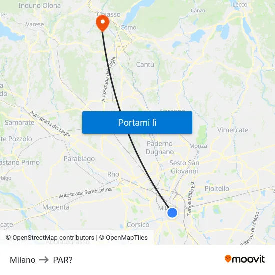 Milano to PAR? map