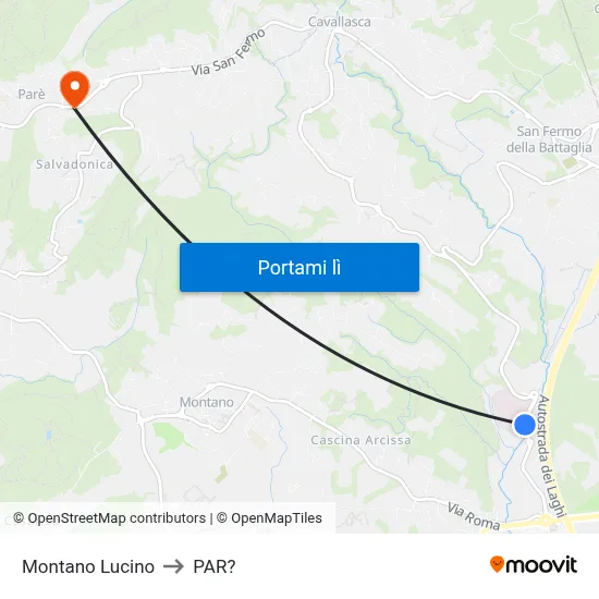 Montano Lucino to PAR? map