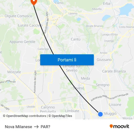 Nova Milanese to PAR? map