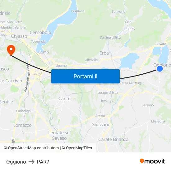 Oggiono to PAR? map