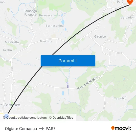 Olgiate Comasco to PAR? map