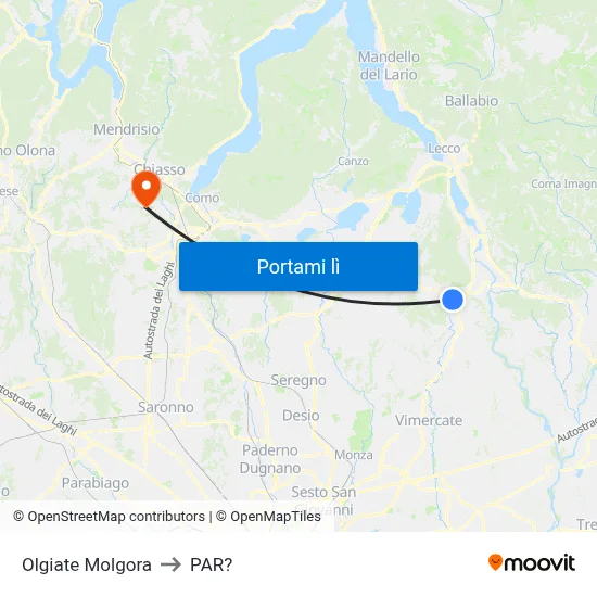 Olgiate Molgora to PAR? map