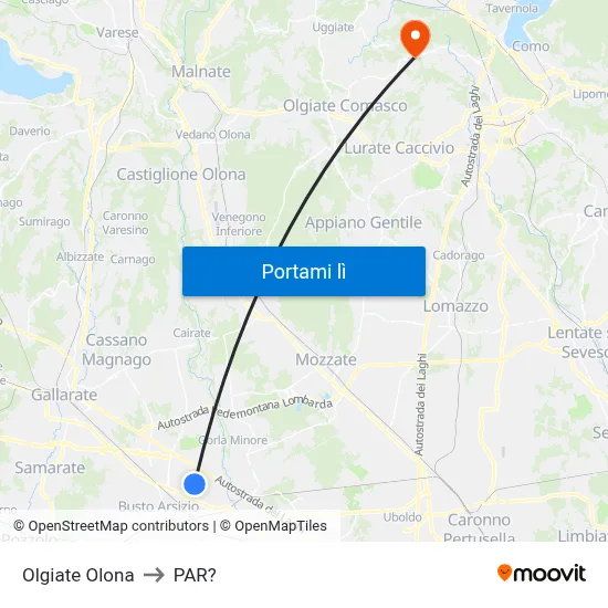 Olgiate Olona to PAR? map