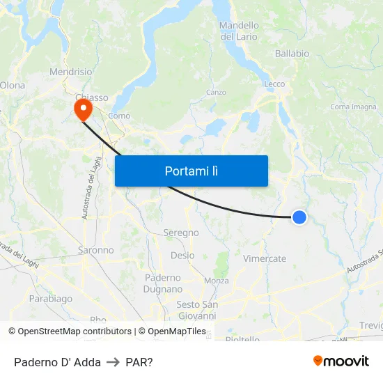 Paderno D' Adda to PAR? map