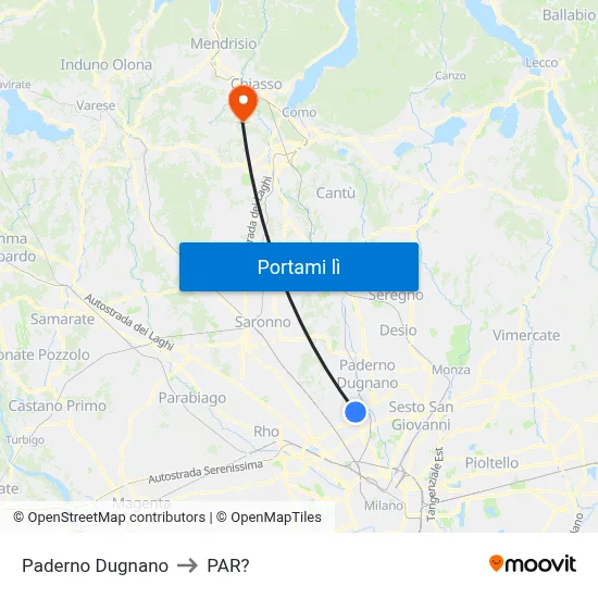 Paderno Dugnano to PAR? map