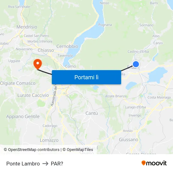 Ponte Lambro to PAR? map