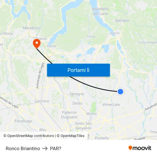 Ronco Briantino to PAR? map