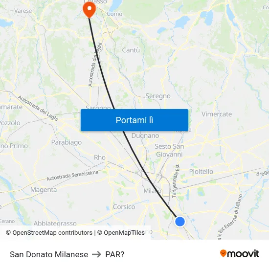 San Donato Milanese to PAR? map