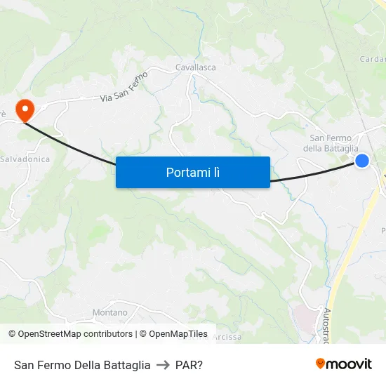 San Fermo Della Battaglia to PAR? map
