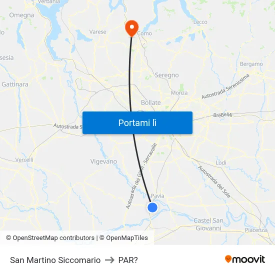 San Martino Siccomario to PAR? map