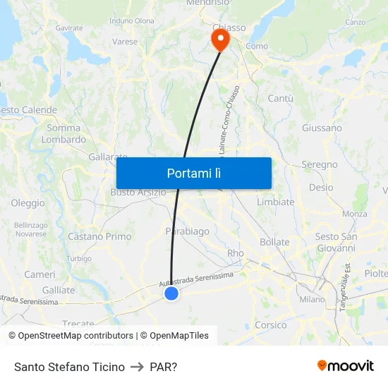 Santo Stefano Ticino to PAR? map