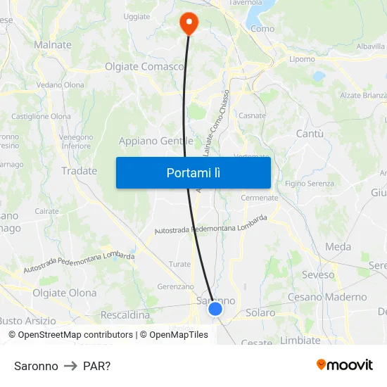Saronno to PAR? map