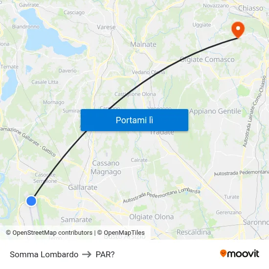 Somma Lombardo to PAR? map