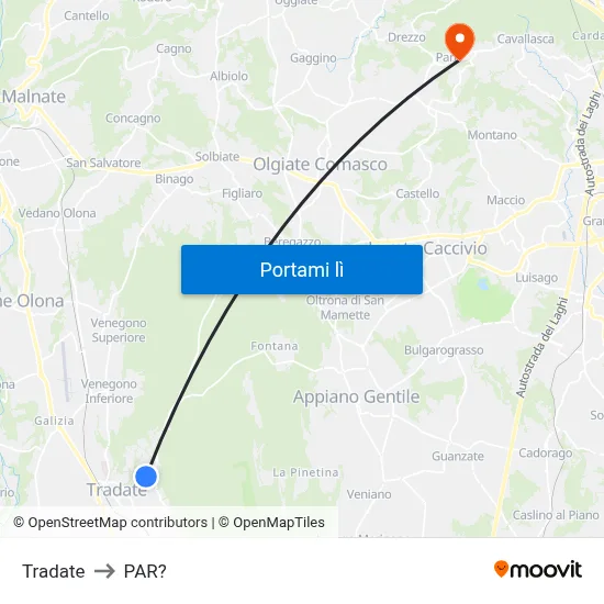 Tradate to PAR? map