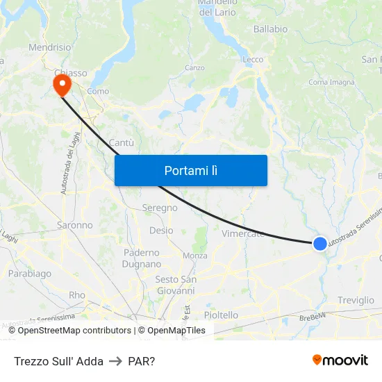 Trezzo Sull' Adda to PAR? map