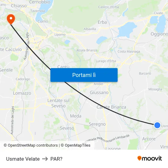 Usmate Velate to PAR? map