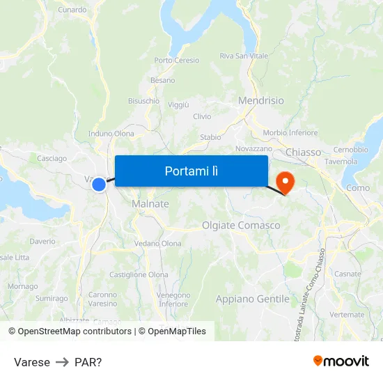 Varese to PAR? map
