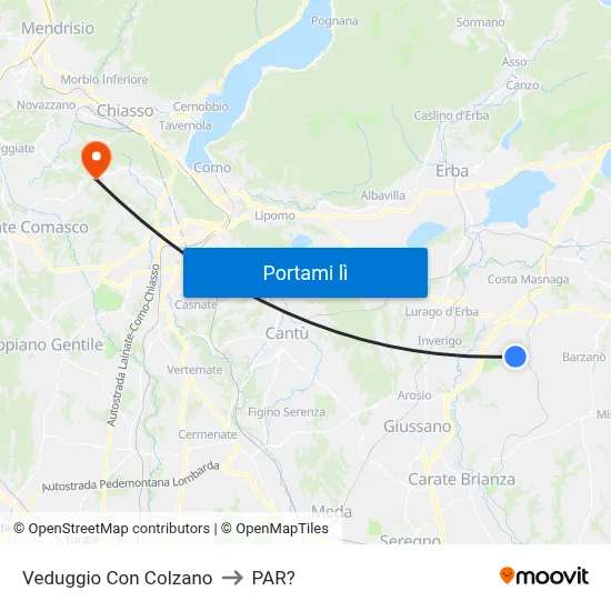 Veduggio Con Colzano to PAR? map
