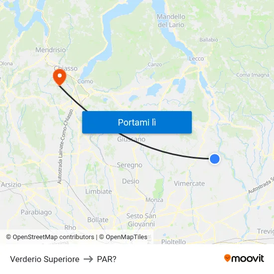 Verderio Superiore to PAR? map