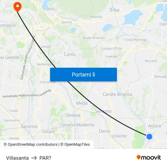 Villasanta to PAR? map