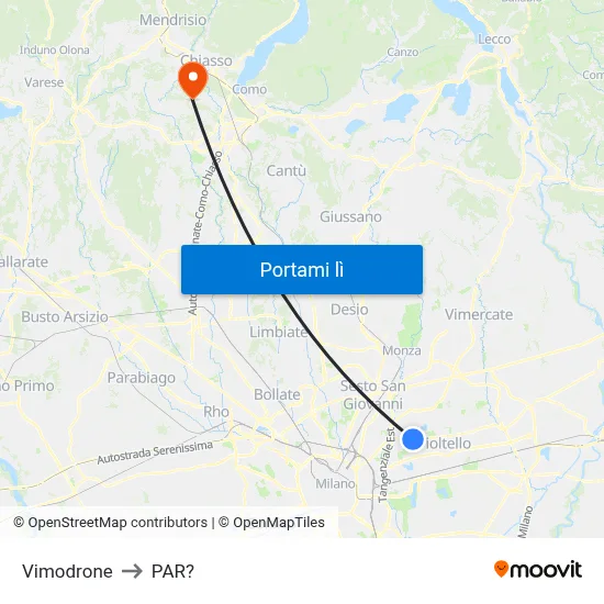 Vimodrone to PAR? map