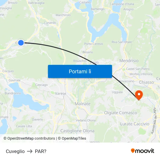 Cuveglio to PAR? map