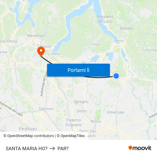 SANTA MARIA HO? to PAR? map