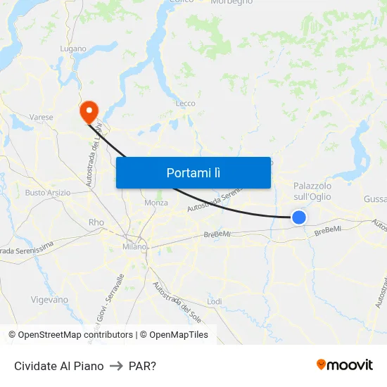 Cividate Al Piano to PAR? map
