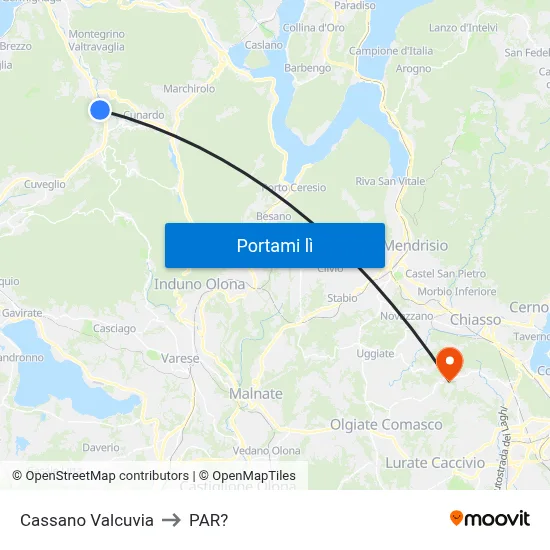Cassano Valcuvia to PAR? map