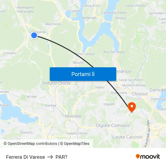 Ferrera Di Varese to PAR? map