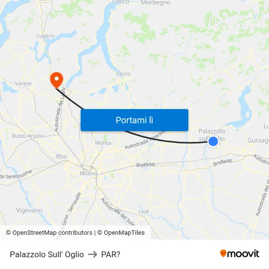Palazzolo Sull' Oglio to PAR? map