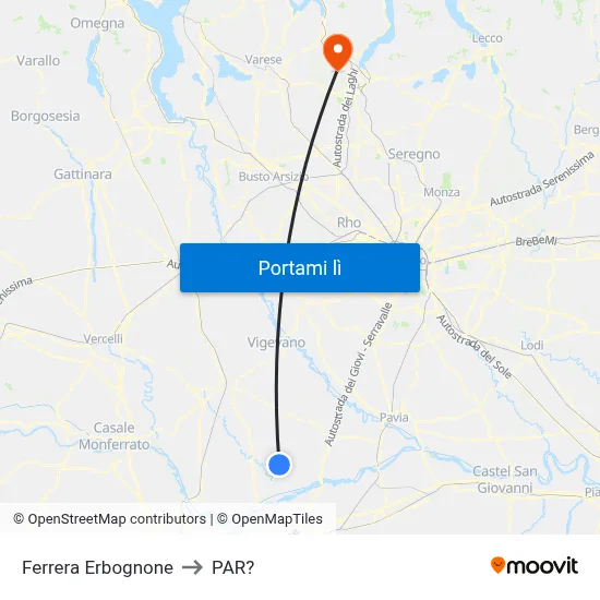 Ferrera Erbognone to PAR? map